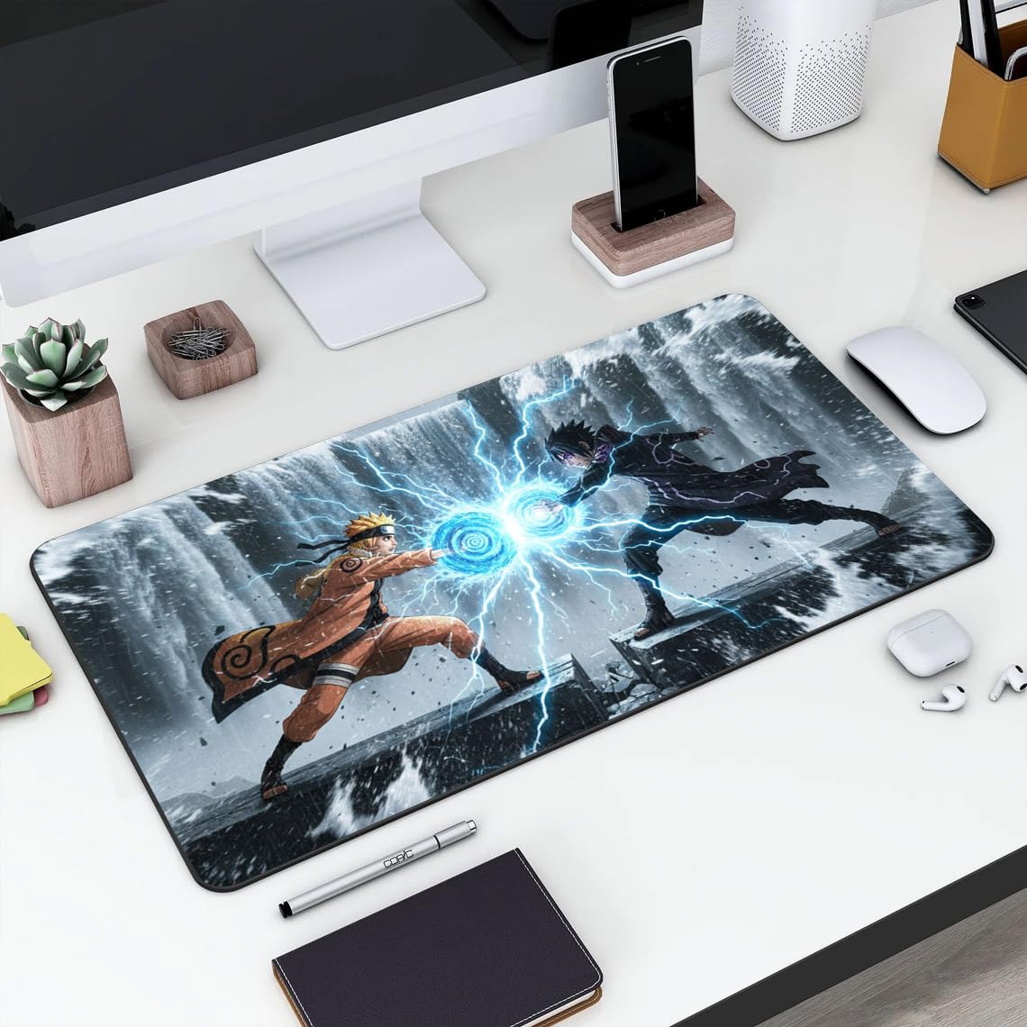 Gadgets WRAP Large Desk Mat Mouse Pad 11 x 23 Inch, Anti-Slip, Spill-Resistant, Ideal for Home, Office, Gaming Setups - Naruto Vs Sasuke-image-10