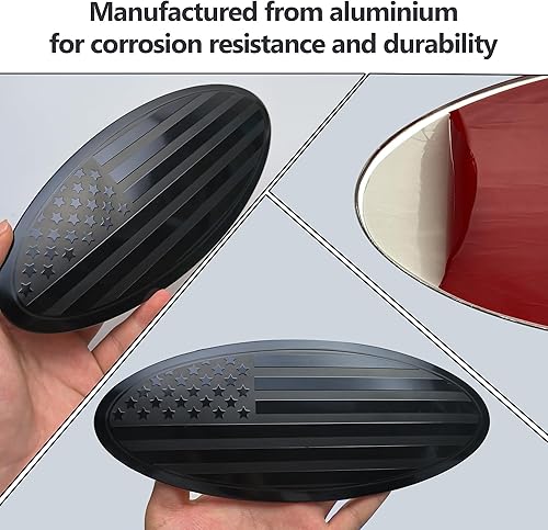 Miniatura 3 de Para Ford Emblem, parrilla delantera negra de 9.5 pulgadas, superposición para portón trasero, emblema de bandera estadounidense, para F150