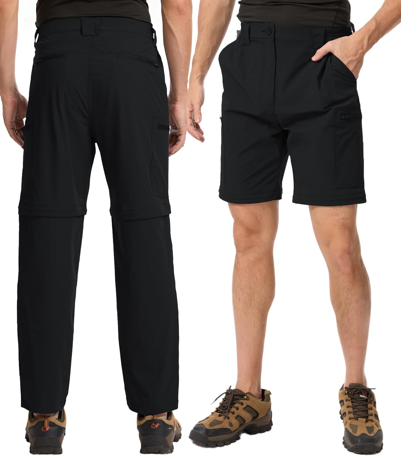 NATUVENIX Men's Hiking Convertible Pants, Zip Off Lightweight Quick Dry Water Resistant Cargo for Travel Fishing