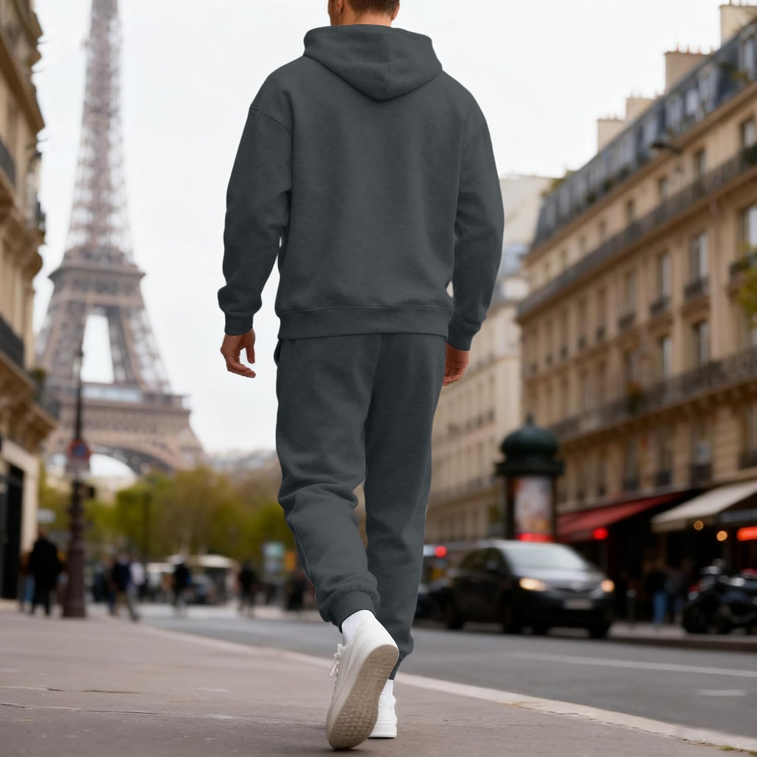 Mens Track Suits 2 Piece Set Active Fitness with Pockets Fall 2026 Running Ribbed Cuffs Clothing Sets