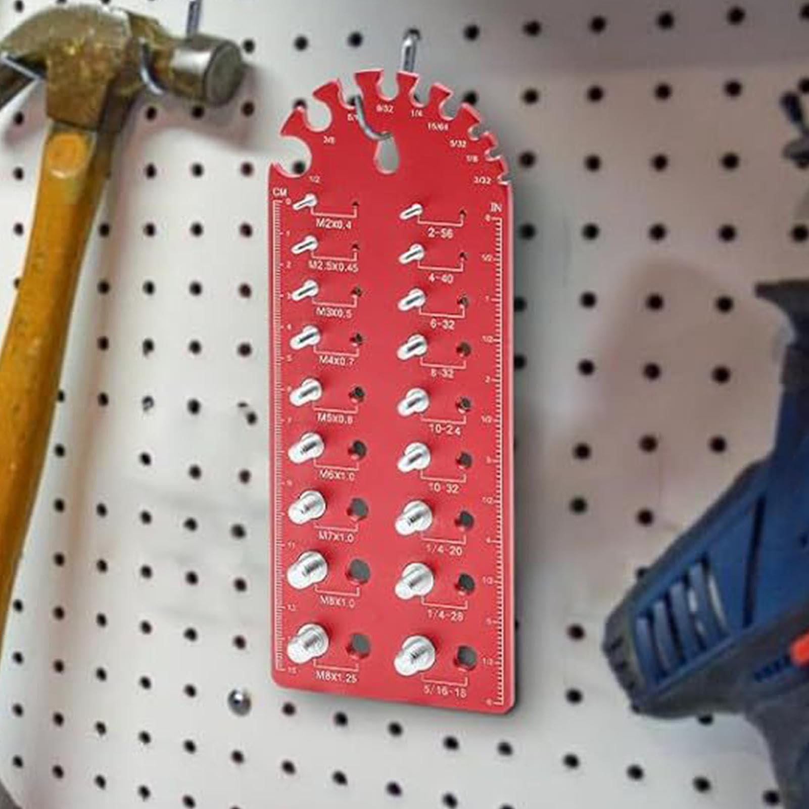 Thread Pitch Gauge, Bolt Size Identifier, Thread Gauge Tool, Multifunctional Bolt Identifier, Nut and Bolt Thread Pitch Checker Tool Multifunctional Thread Gauge for Work