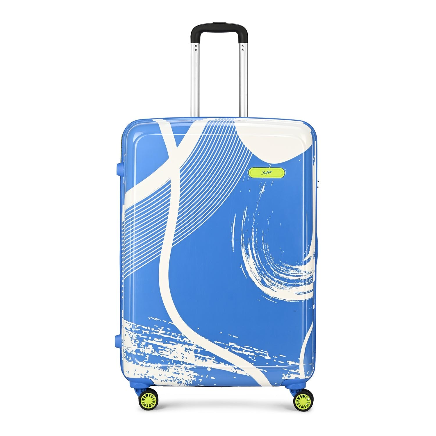 vip Skybags Splash Medium Size Hard Luggage (65 cm) | Printed Luggage Trolley with 8 Wheels and in-Built Combination Lock | Unisex White & Blue-picture-47