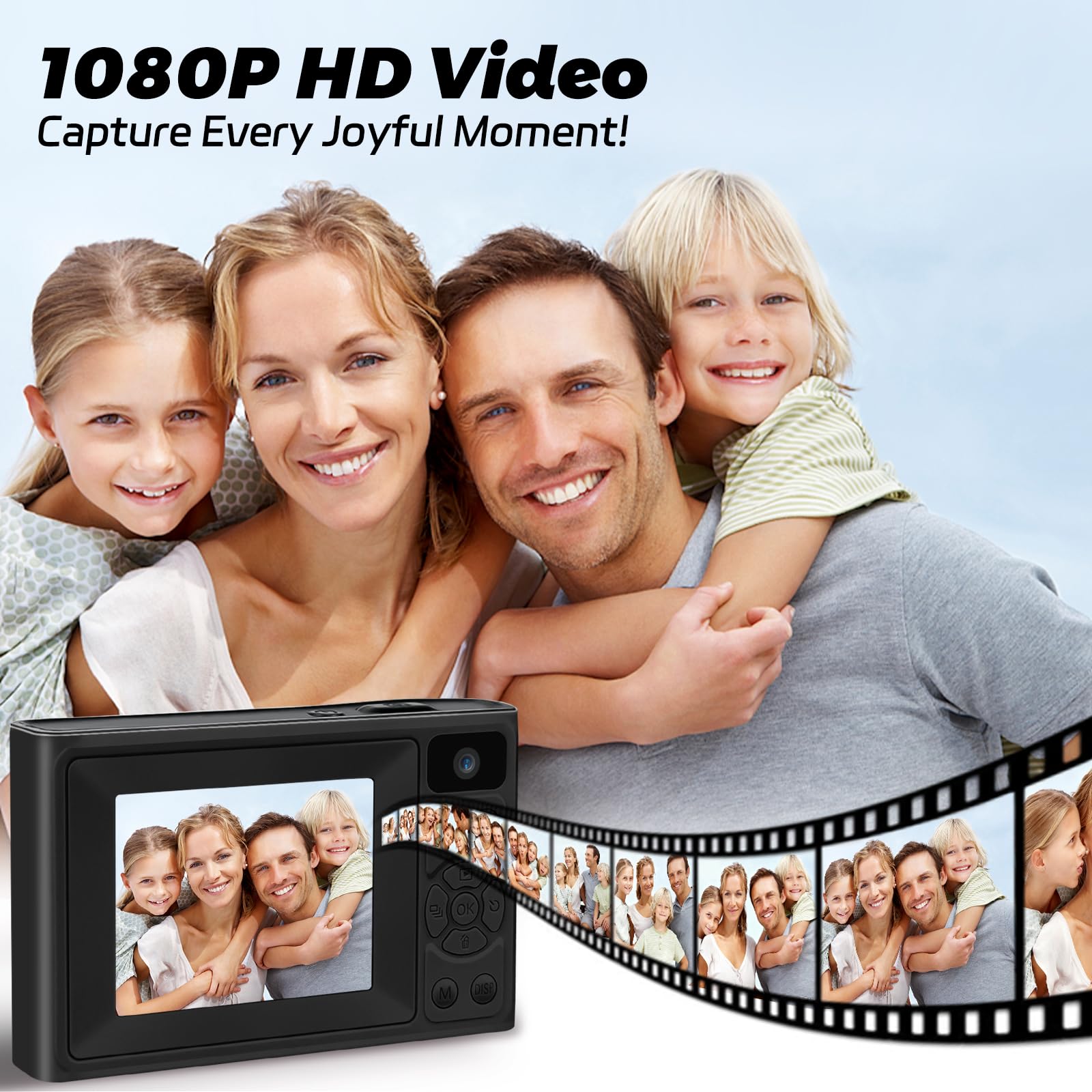 Fotocamera digitale 1080P 48MP fotocamera fotografica per bambini adolescenti, fotocamera compatta portatile da 2,4 pollici con scheda SD da 32 GB, regalo per adolescenti, studenti, principianti