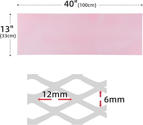 Miniatura 154 de AggAuto Malla universal para parrilla de automóvil de 40 x 13 pulgadas, de acero inoxidable revestido de cloruro de polivinilo, rejilla