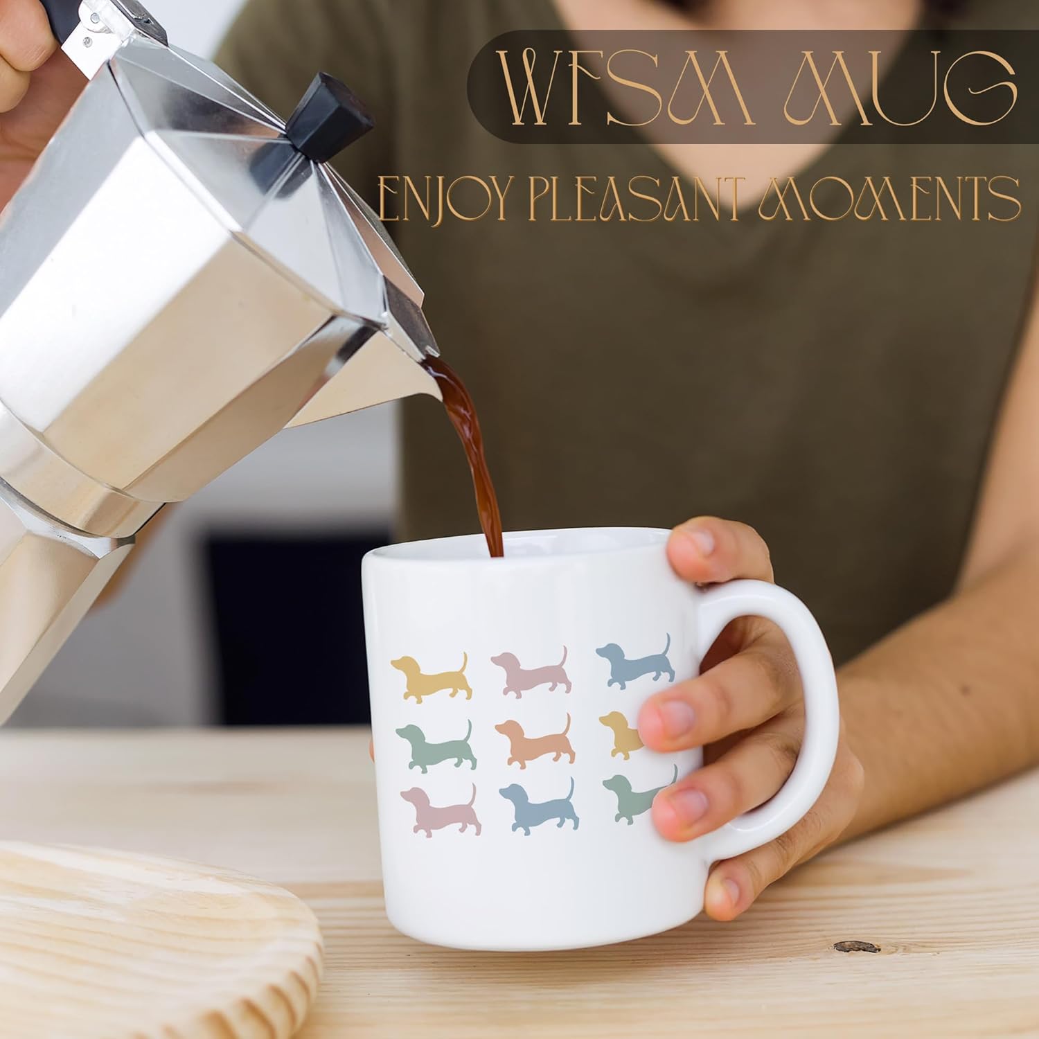 Colorful Dachshund Coffee Mug, Dachshund Gifts for Women Lovers Coffee Cups Ceramic, Weiner Dog Doxie Gifts for Women, Dog Mom Lovers Owners Gift Tea Mug 11oz - Image 2