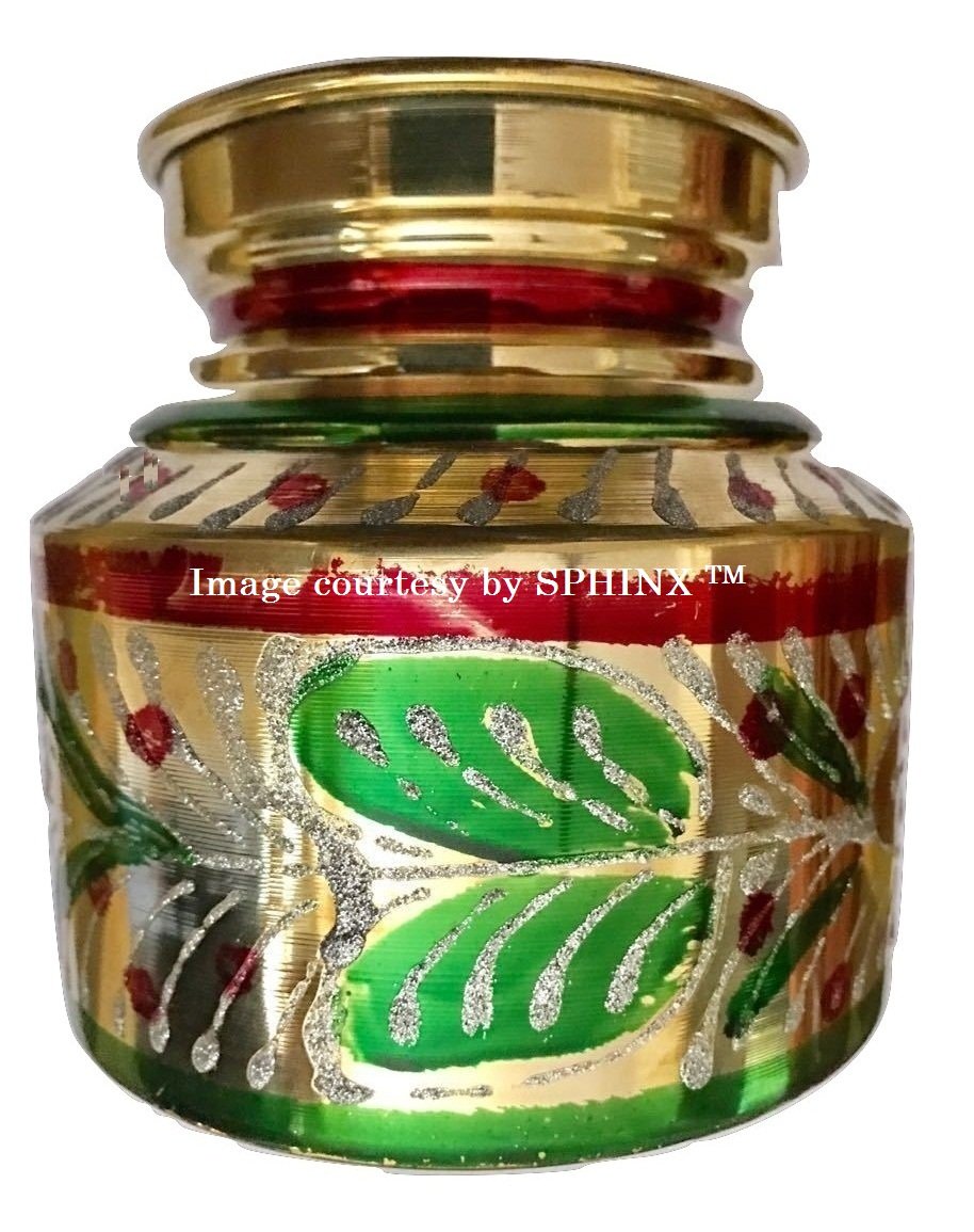 SPHINX Printed Brass Kalash for Pooja (Diameter =11 cm)