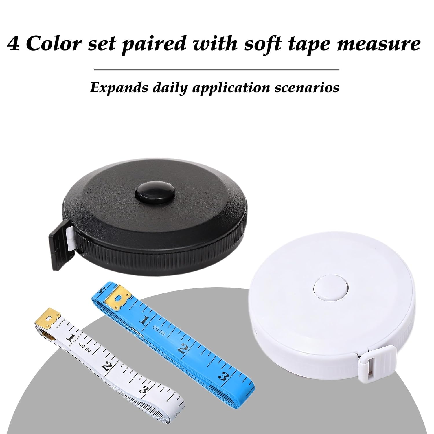 Soft Tape Measure for Body Measurements, 4 Pack – 60" 150cm Retractable Flexible Measuring Tape, Dual Scale Inch/cm, Cloth Sewing Tape for Tailor, Waist, Hip, Crafting, Quilting & Clothing