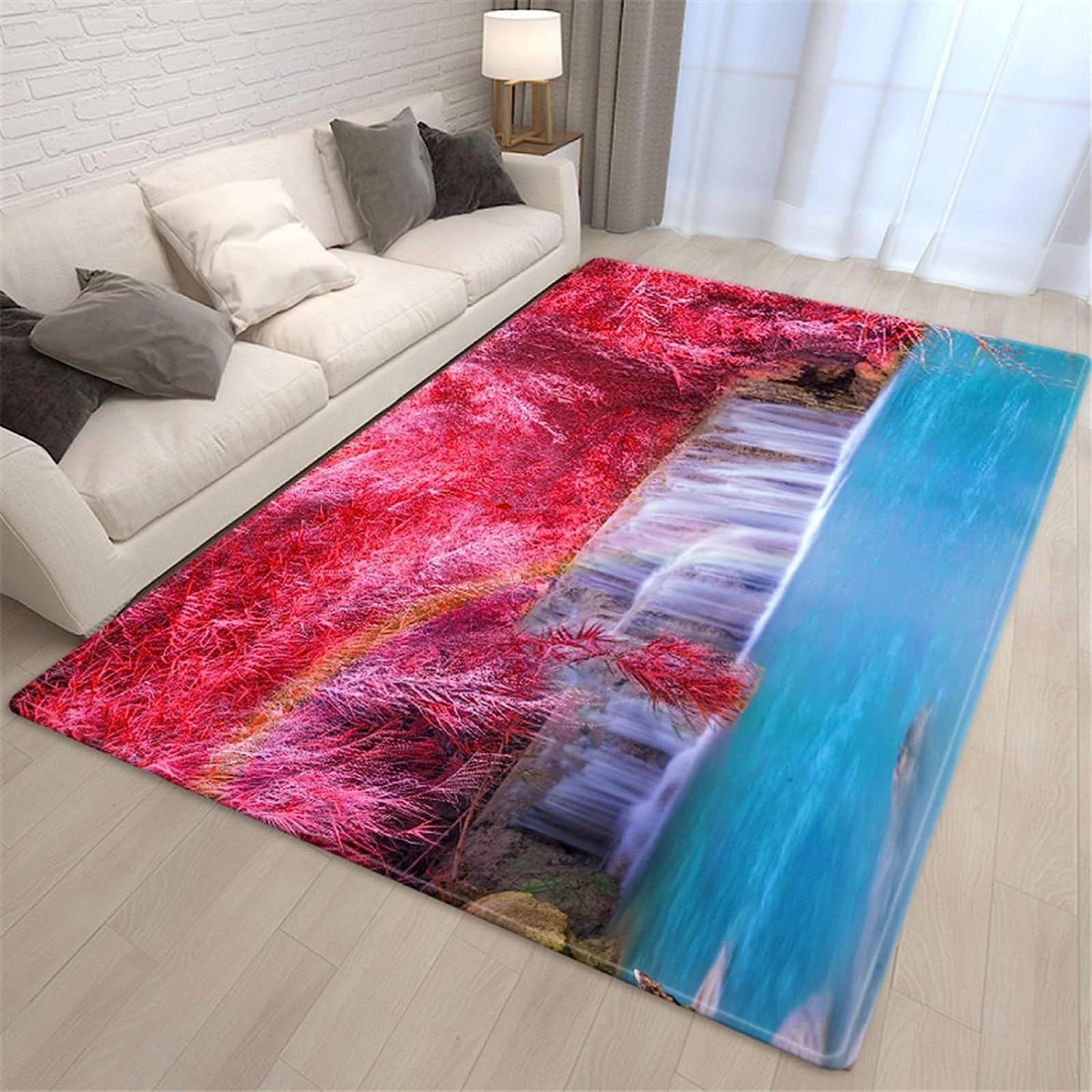 Tapis de salon antidérapant grand format en flanelle douce 3D