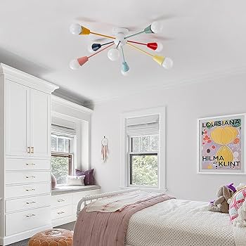 neloli☀︎ Ymlii Colorful Modern Sputnik Chandelier, 8-Light Multi