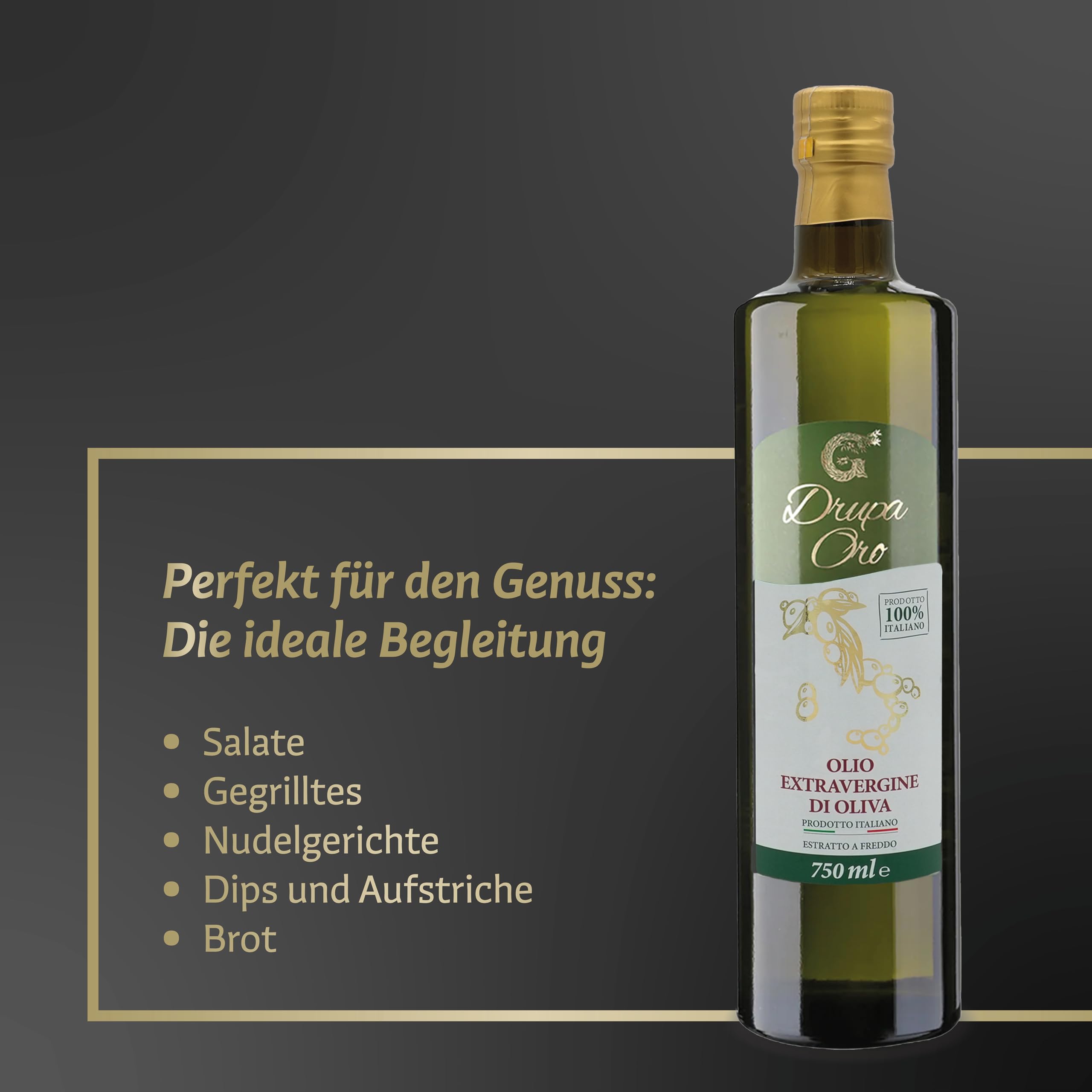 Natives Olivenöl extra virgin - Olearia del Garda - 750 ml - Ölflasche - italienisches Öl
