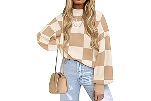 Mesh Sheer Long Sleeve Ribbed Mock Neck Fitted Tank Chekered Top