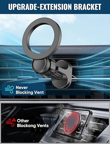Miniatura 6 de Soporte magnético para teléfono para automóvil, soporte magnético para teléfono para ventilación de aire, soporte magnético para iPhone 16, 15, 14,