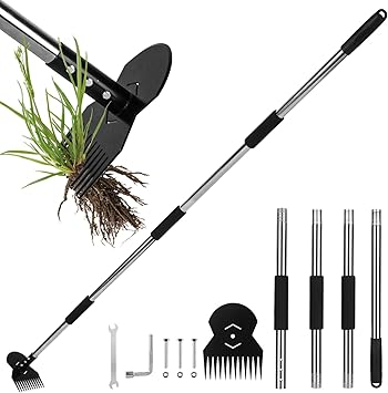 Garden Tools,Weeder Tool,63" Weed Puller Tool with Long Handle,12 Claw Steel Head,Easy Weeding Without Bending or Squatting Down,Weeding Tools Suitable for Farm Planting,Gardening