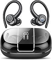 Vista 1 de Auriculares inalámbricos Bluetooth 5.3 deportivos, auriculares 48H sobre la oreja con micrófono ENC, auriculares estéreo Bluetooth de graves