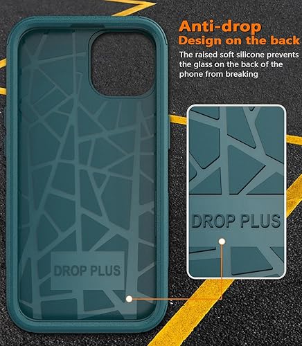 Miniatura 7 de Diverbox Funda para iPhone 15 Pro a prueba de golpes a prueba de caídas protector de pantalla de vidrio templado, funda de protección resistente