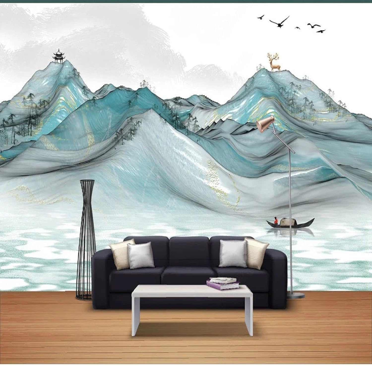 Papier Peint Photo 3D Amovible, Solution Murale Auto-Adhésive Sans Résidus pour Salon