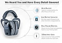 Vista 5 de Pro Ears Pro Tac Slim - Orejeras doradas, protección auditiva electrónica de grado militar y amplificación, hasta 250 horas de duración