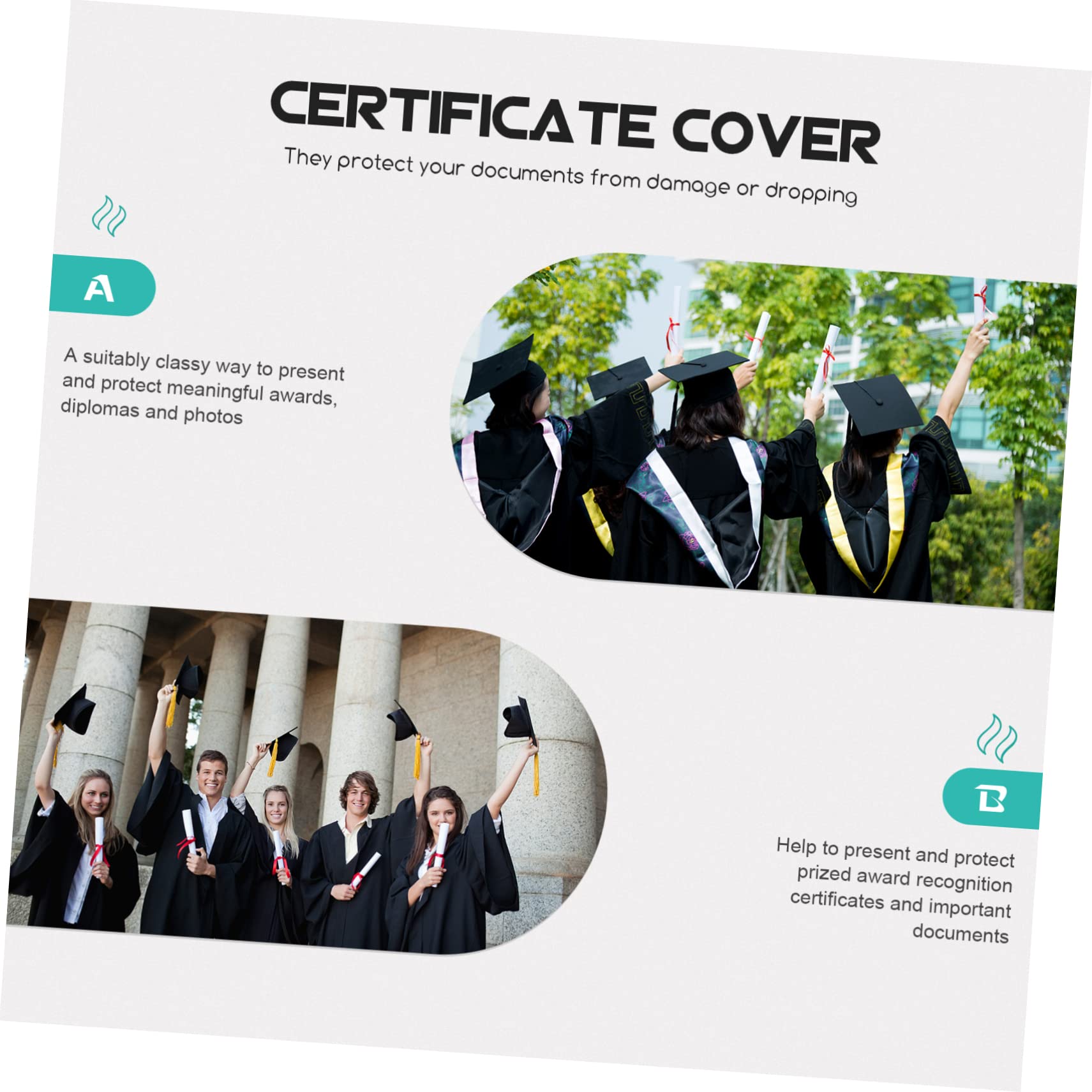 5pezzi Copertine per Documenti Stampa in Oro di Custodie di Carta per Porte Certificati e Diplomi