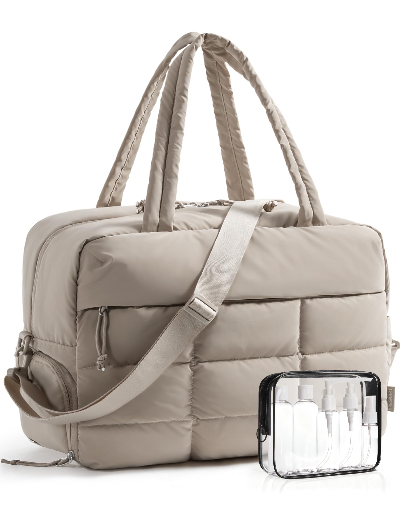 BAGSMART Large Travel Duffel Bag with Shoe Compartment