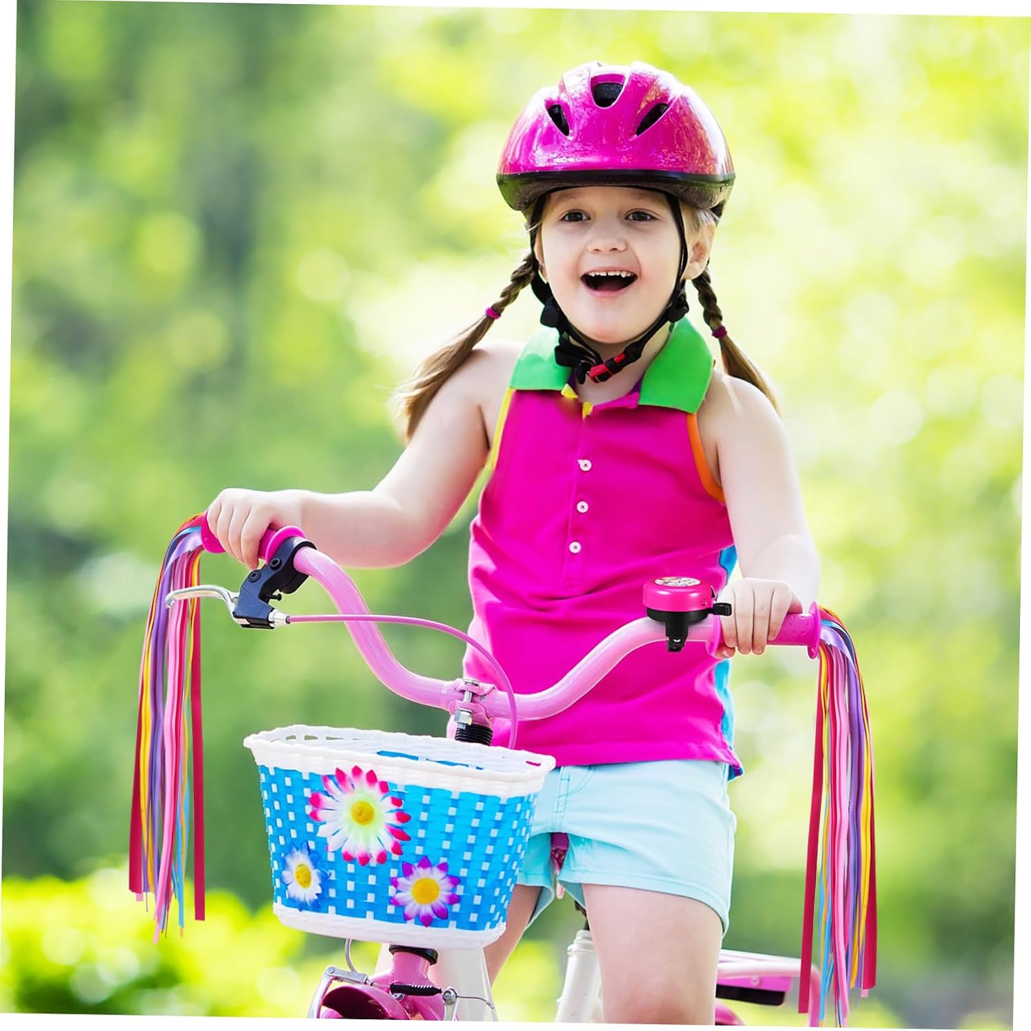 VICASKY Playful Bicycle Tassels Bead Decorations Boys and Girls Bike Streamers Handlebar Accessories Resin Streamers