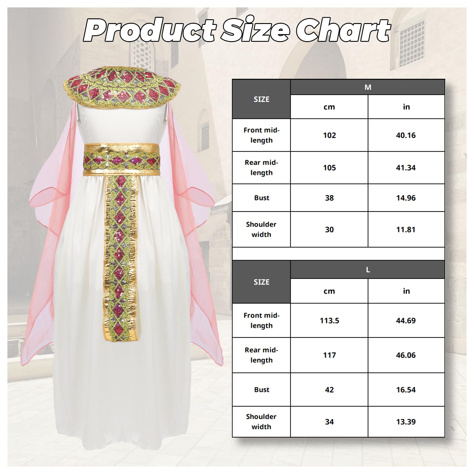 nezafly Egyptian Costumes for Kids Girls Cleopatra Costume Blue Ancient Egypt Princess Halloween Dress Fancy Dress Outfit - Image 7