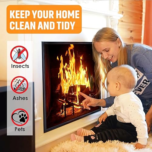 Miniatura 5 de Funda magnética para chimenea, la manta bloqueadora de chimenea detiene la pérdida de calor durante la noche, tapón ajustable para chimenea que