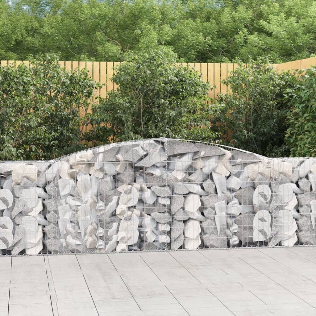 sofutoo Arched Gabion Basket for Garden Barrier, Decorative Sound-Insulating Structure, Iron Material, Silver Color, 157.5