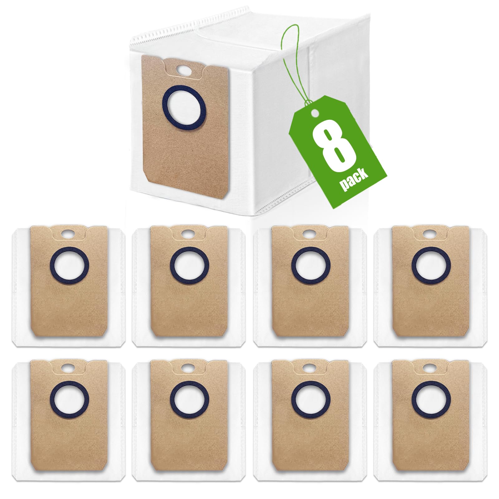 8 Bolsas de Recambio para Conga 2299/2499/7490/8290 Repuestos Recambio 4.5L Compatible con Cecotec Immortal/Ultra Power (Excluye 7490 Ultimate Genesis)