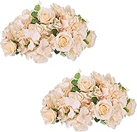 Vista 17 de Bolas de flores de rosas rojas para centros de mesa: 6 piezas de centros de mesa de flores de diámetro de 11.8 pulgadas para mesas en decoración