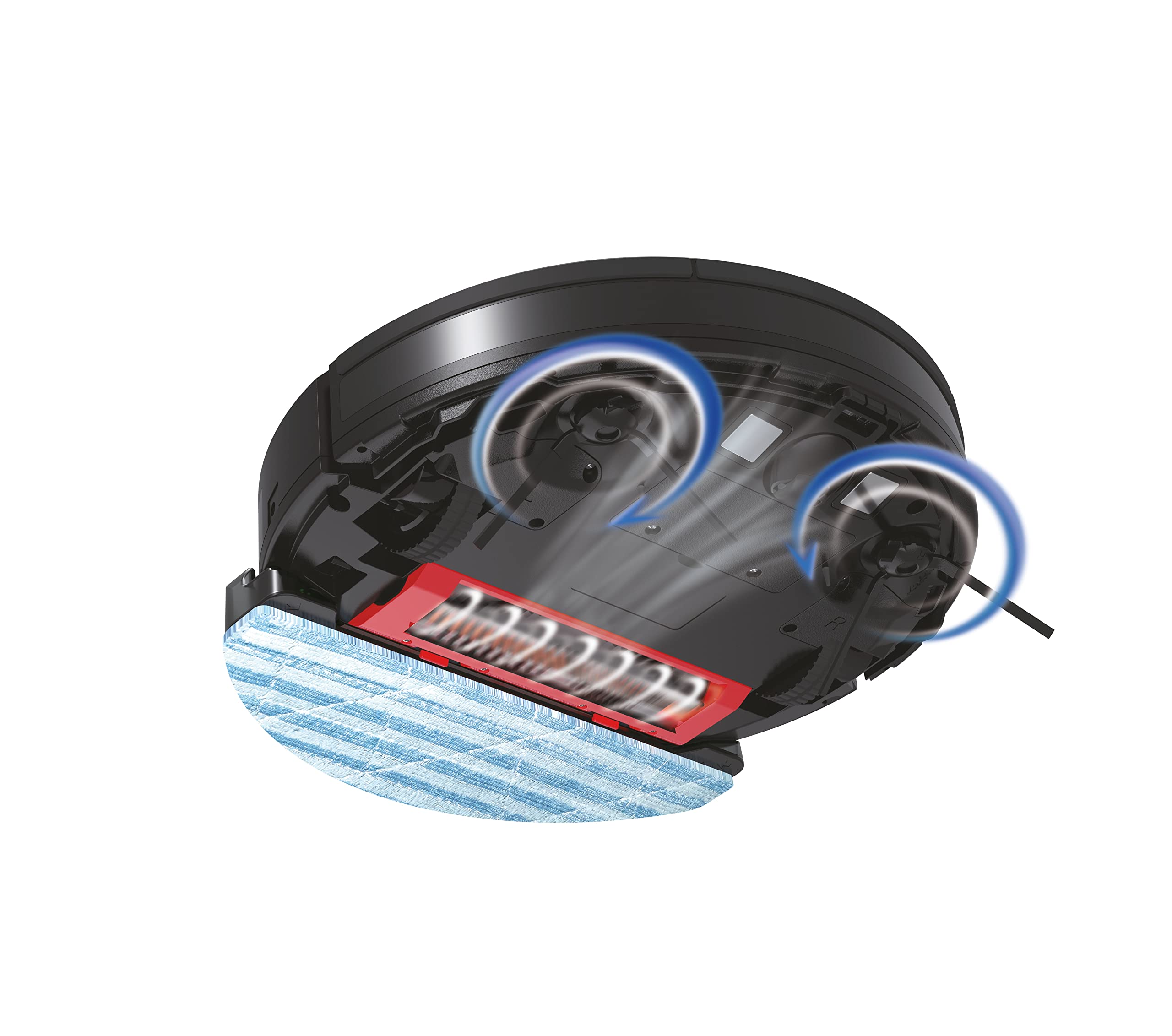 Hoover H-GO 300 - Hydro Pro - HGO330HC Robot Aspirador, Aspira, Barre, friega y Pasa la mopa, 2 depósitos, Wi-Fi, conexión Alexa, 120mins, Mando y Base de Carga, Sensor anticaída y antichoque, Negro