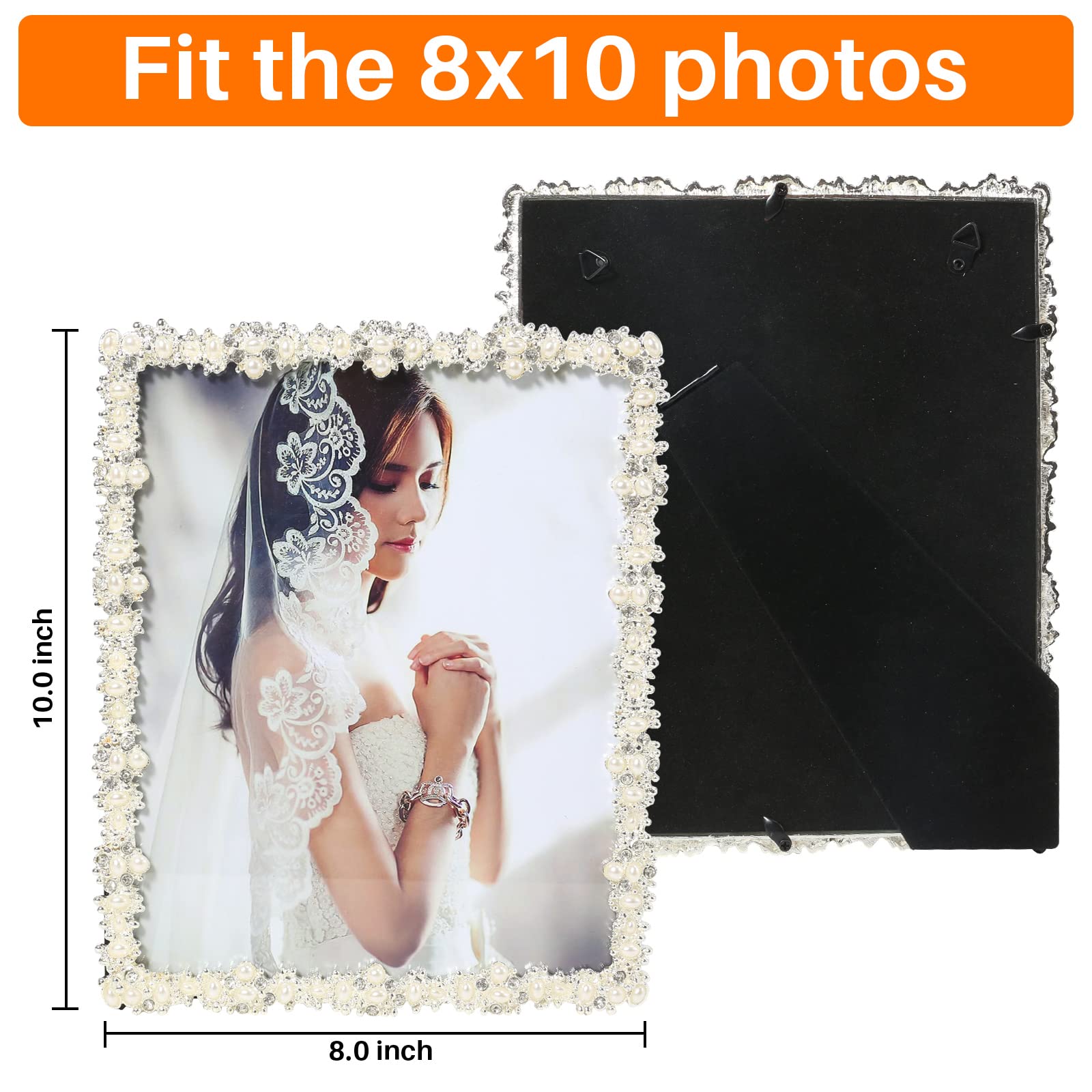 Elegant Pearl Picture Frame - 8x10 Wedding Gift -3