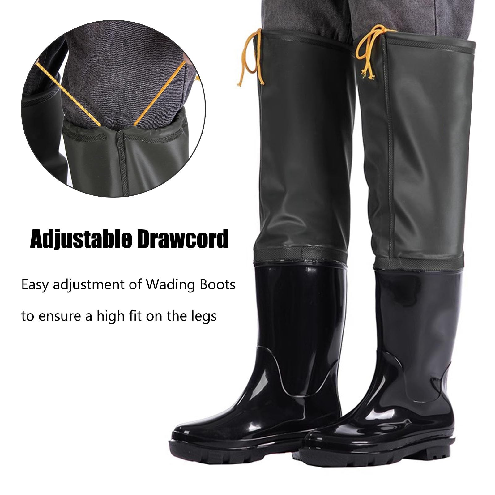 Watstiefel Hüft-Wathose Für Fliegenfischen, Schwarze, wasserdichte Watstiefel Für Männer Und Frauen Mit Profilsohle Für Angeln Im Teichschlamm