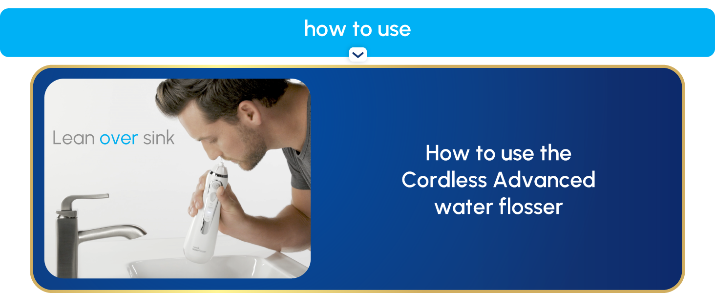 Waterpik Cordless Advanced 2.0 Water Flosser For Teeth, Gums, Braces, Dental Care With Travel Bag and 4 Tips, ADA Accepted, Rechargeable, Portable, and Waterproof, White WP-580, Packaging May Vary
