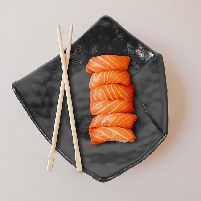 Plato Japonés de Melamina Luxshiny Negro 23x19x5cm miniatura 6