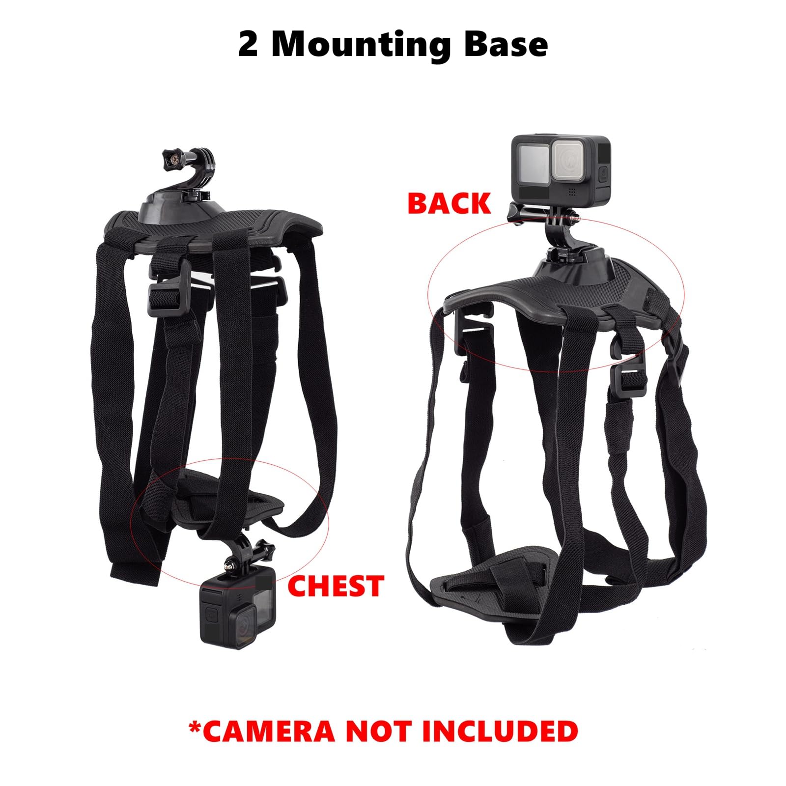 Dog Harness for Gopro Soft and Adjustable Pet Harness Mount Vest with 2 Mouting Base - Image 2