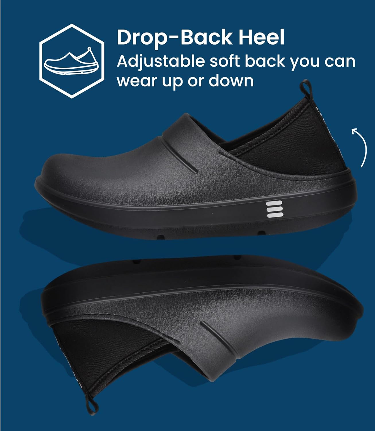 HUHV Clog Unisex Recovery Comfort Slip-On - Navy, Men's 12/ Women's 14 - Image 5