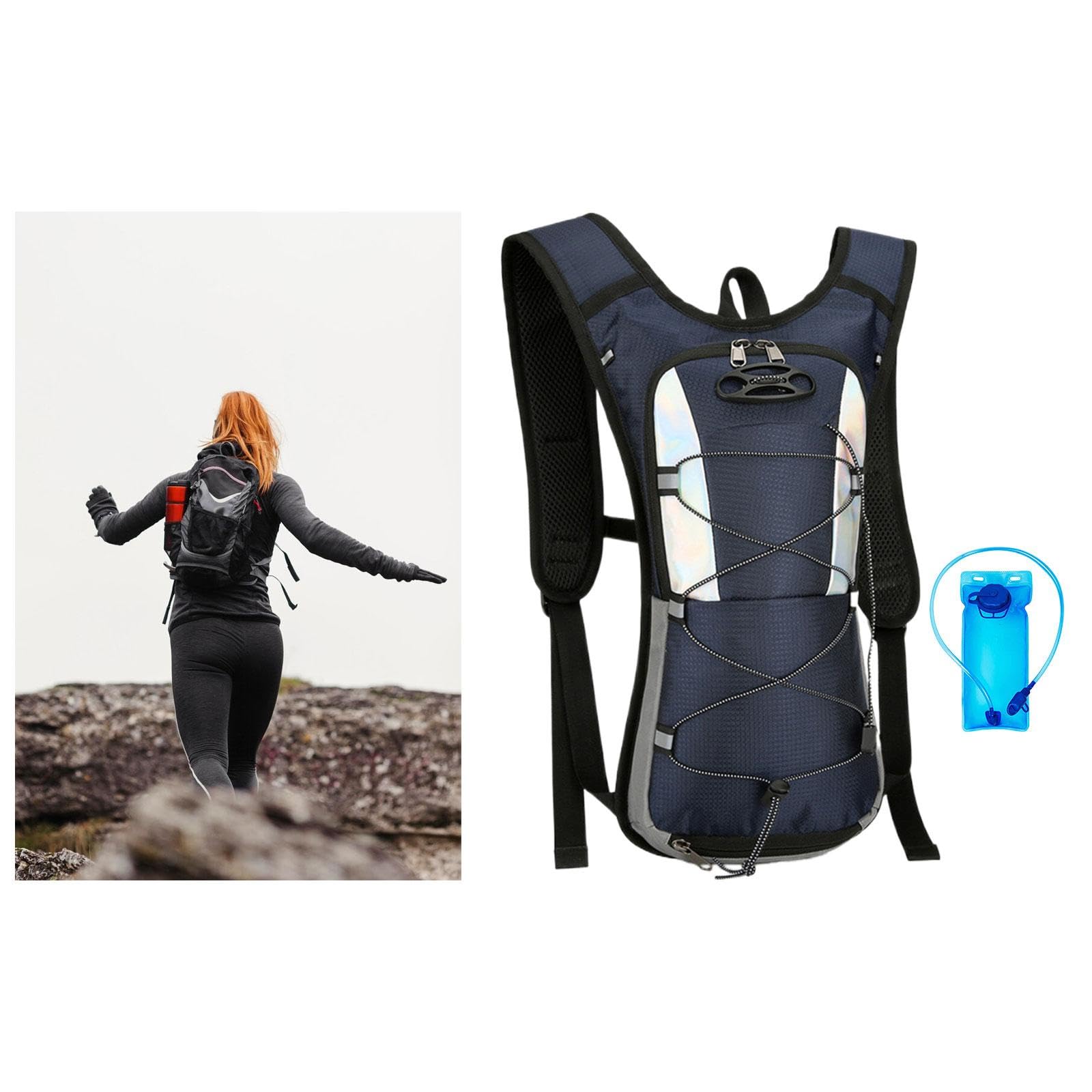 Zaino Da Corsa con Sacca Idrica Da 2 Litri, Ideale per Ciclismo, Escursionismo, con Rete Porta Casco E Traspirante, Perfetto per Gare All'aperto,