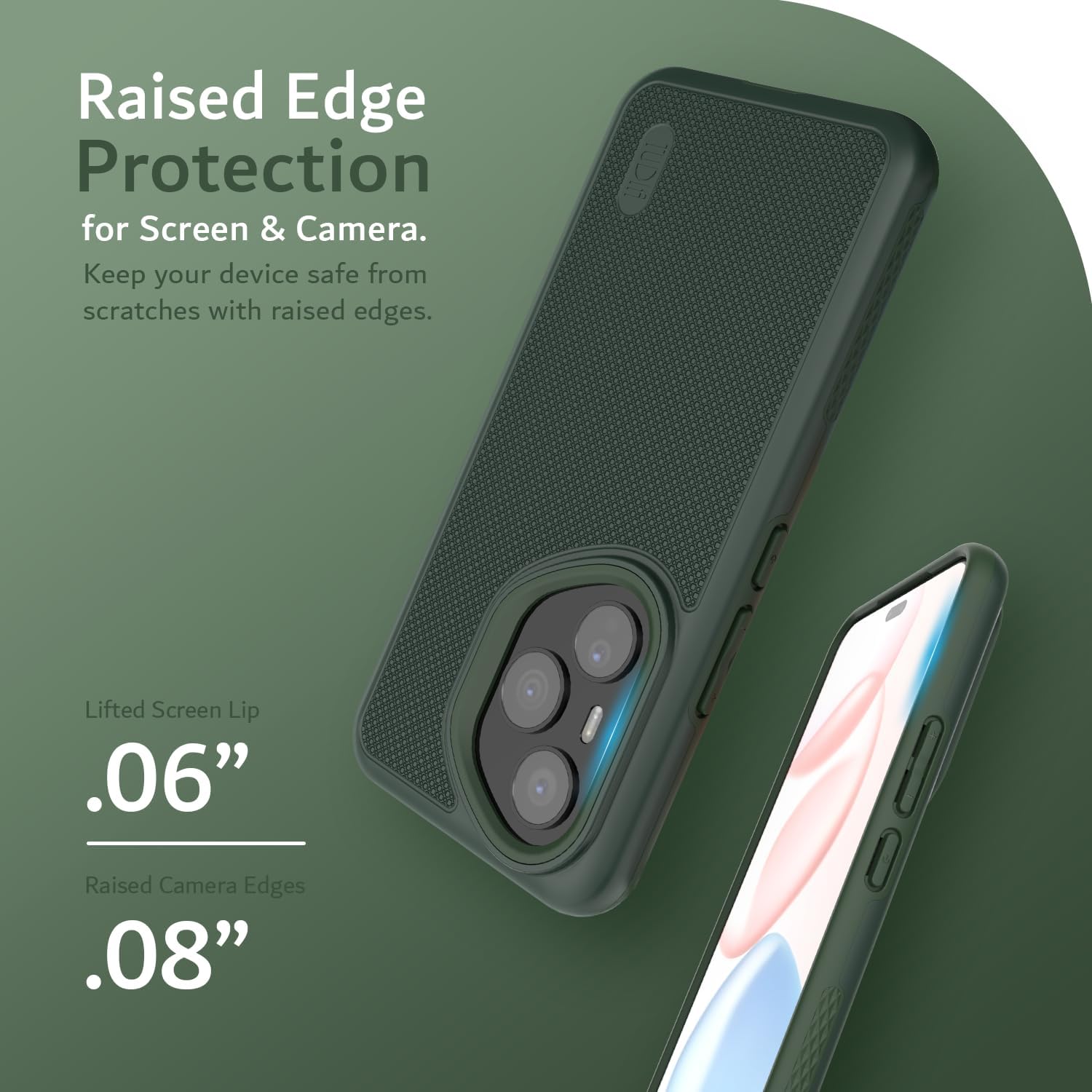 TUDIA DualShield Grip Designed for Honor 400 Pro Case 5G (2025), [MergeGrip] Military Grade Dual Layer Shockproof Slim Tough Heavy Duty Protective Phone Cases Cover (Pine Green, Basic)