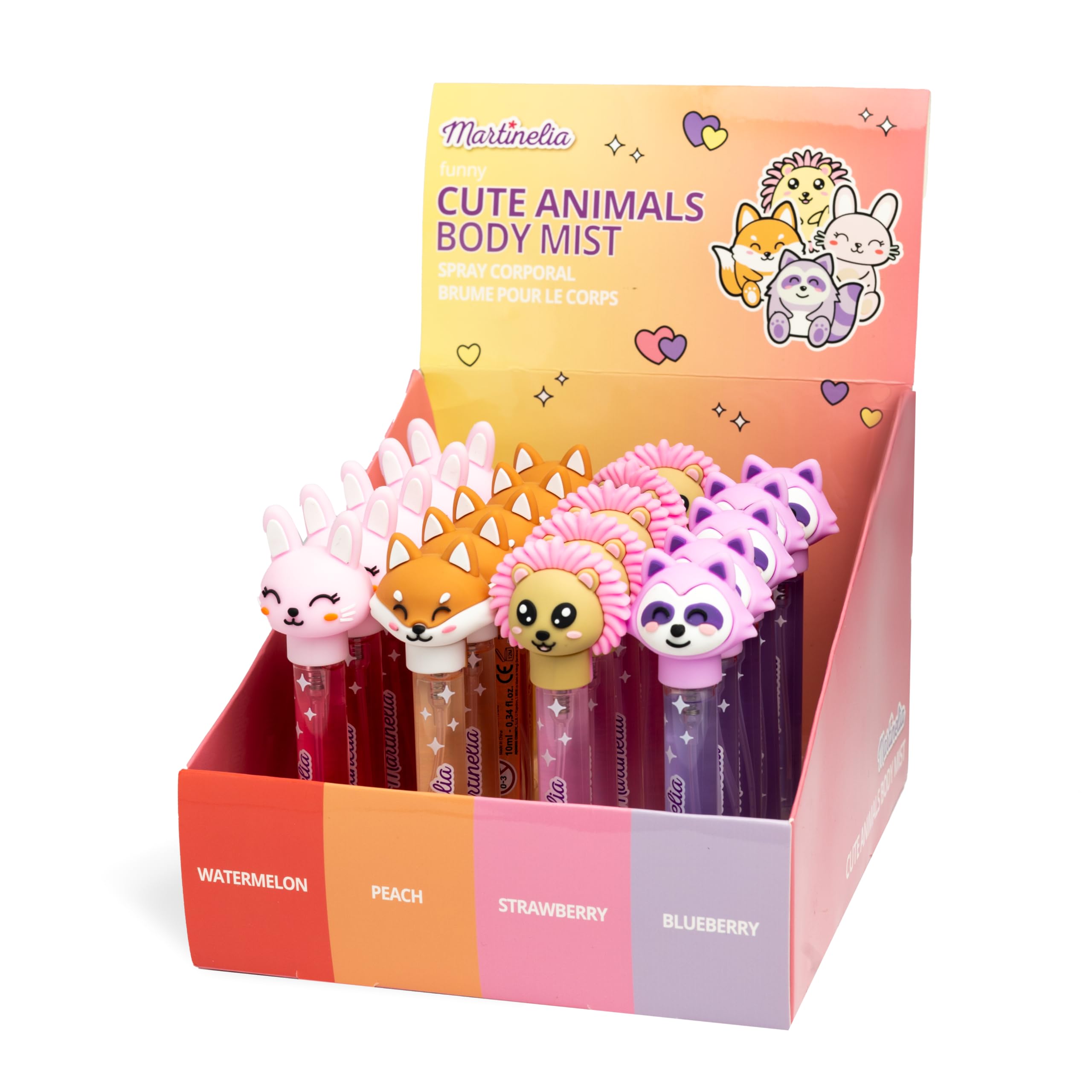 MARTINELIA - Eau de toilette per bambini - Profumo tascabile Animali carini per ragazze, routine di bellezza - Formato di viaggio - Modello casuale: anguria, pesca, fratello o mirtillo