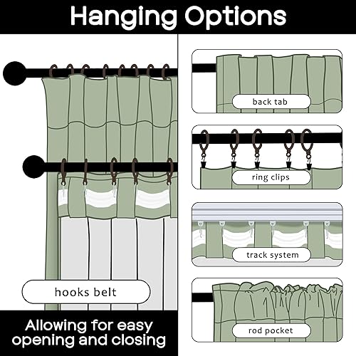 Miniatura 2 de PANELSBURG Cortinas opacas con bloqueo de luz para dormitorio, decoración estética de habitación, cortinas opacas bohemias para puerta corrediza de
