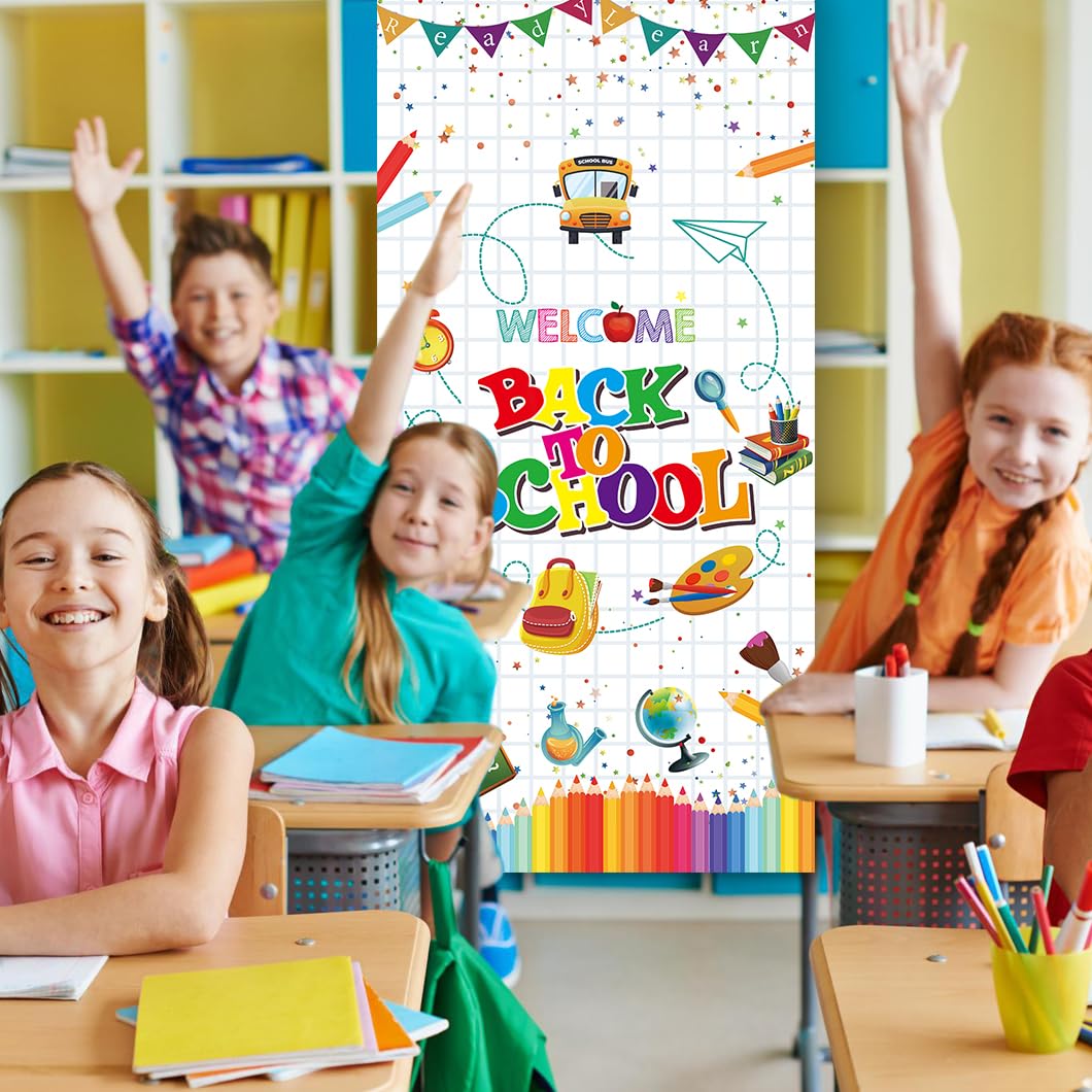Welcome Back To School Banner – Dekoration Für Klassenzimmer, Inkl. Ornamente, Bunt, Stabil