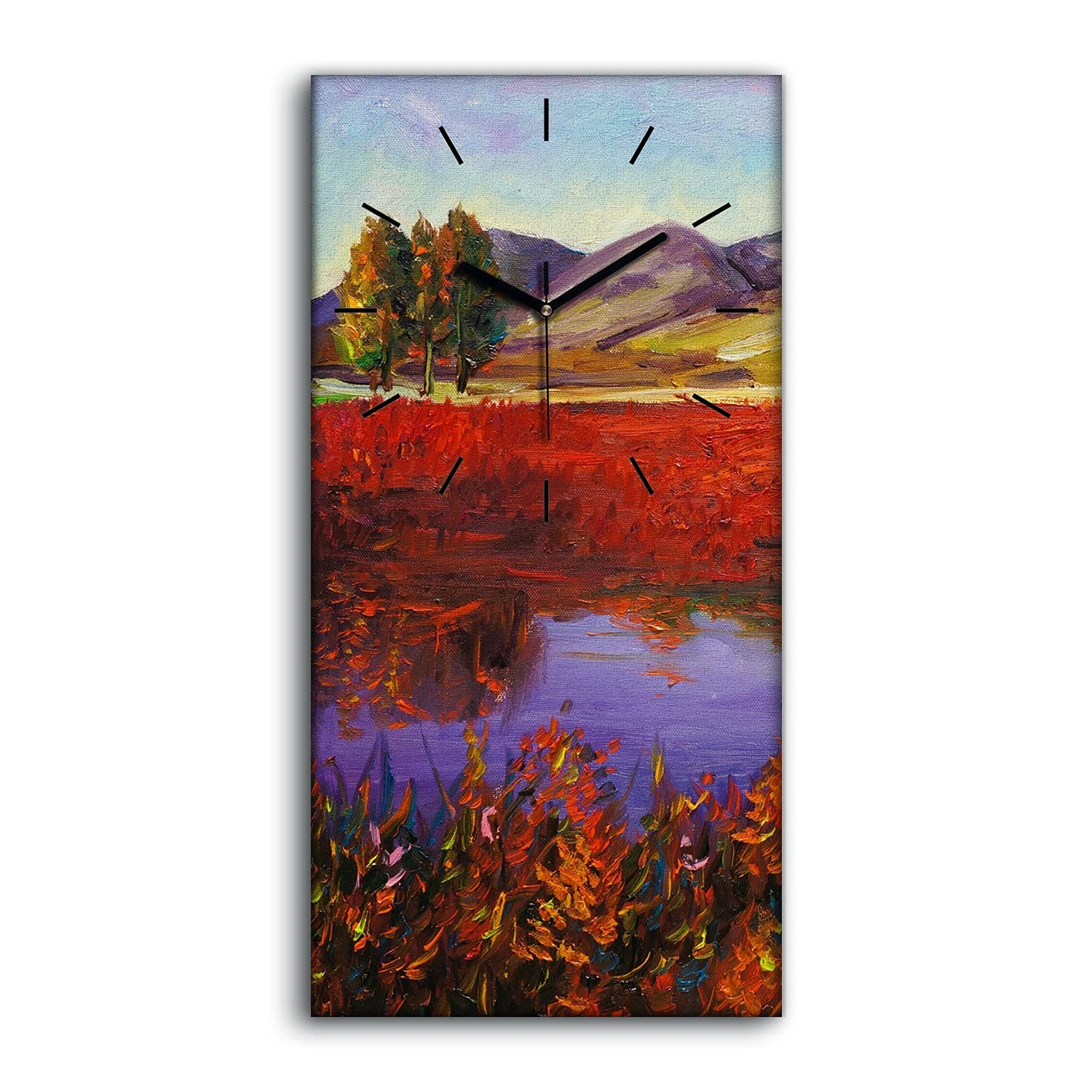 Horloge sur toile silencieuse fin du tic-tac tableau moderne salon chambre 30x60