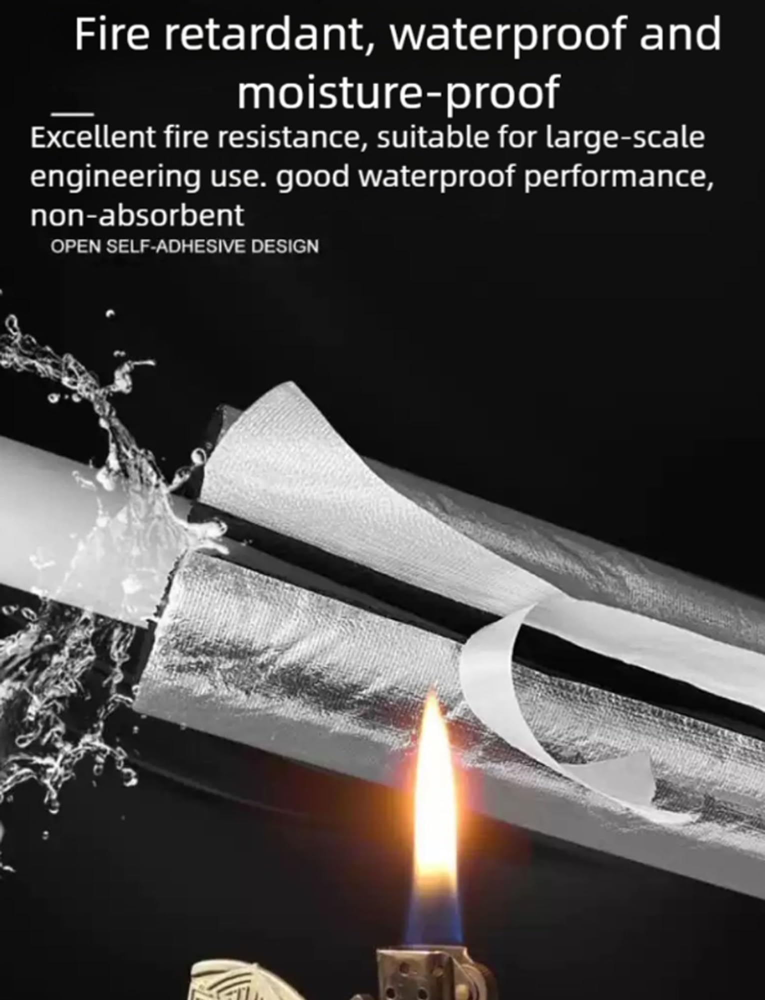 5 unidades de cubierta de aluminio for tuberías,revestimiento autoadhesivo termoaislante de 3cm de espesor(L39 pulgadas), for protección contra congelamiento(Id-32.5cm)