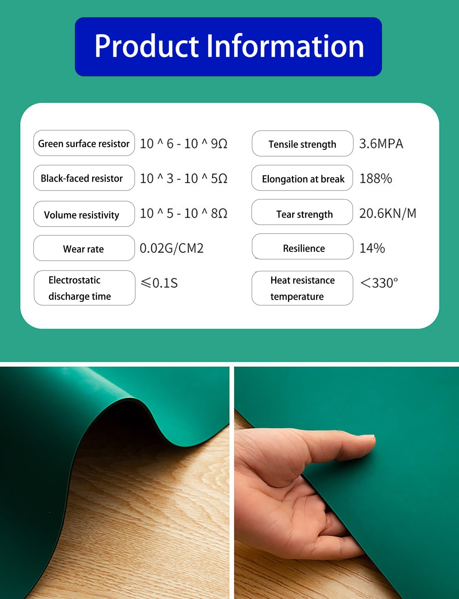 Alfombrilla antiestática resistente al calor, almohadilla de banco de trabajo de soldadura de 2 mm para reparación y proyectos electrónicos, diseño duradero, perfecto para reparación de teléfonos
