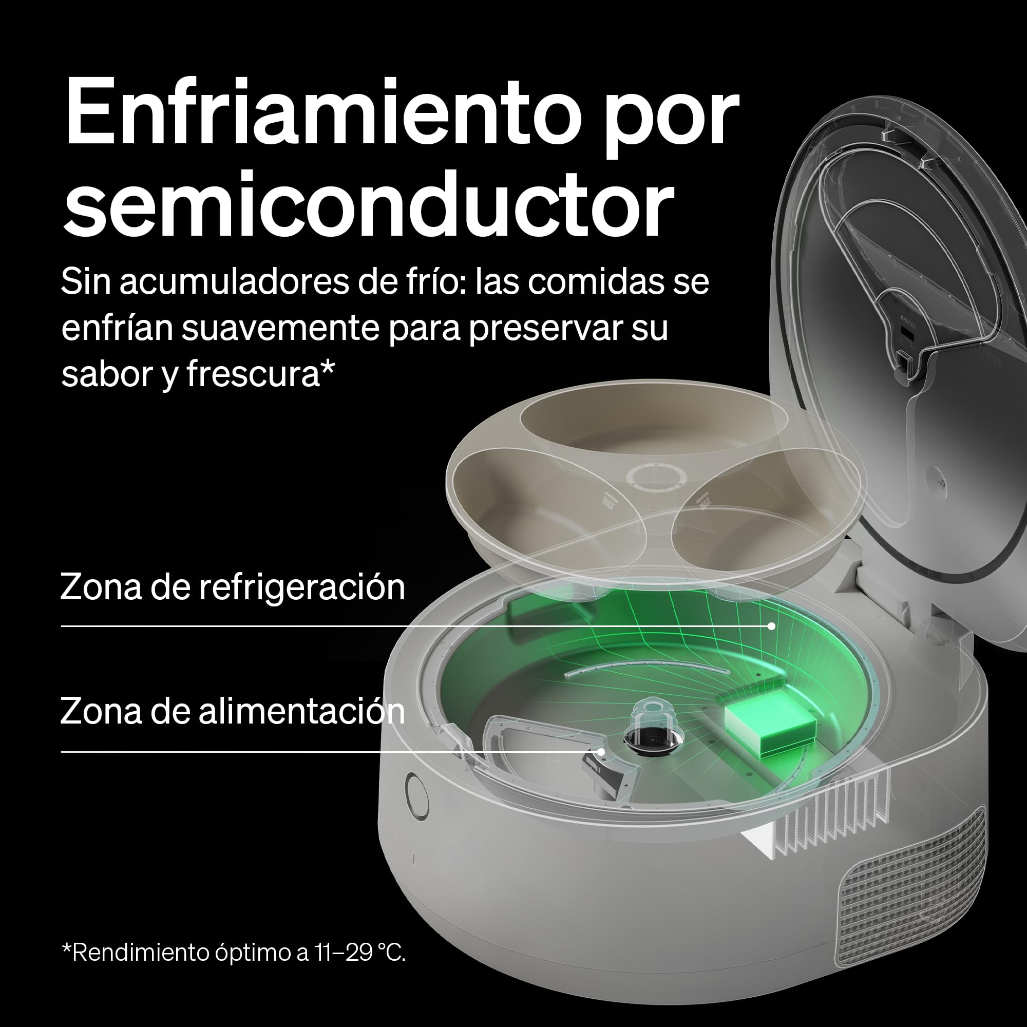 PETLIBRO Comedero Gato Automatico Comida Humeda, 2,4 GHz Wi-Fi Control de Aplicación, Refrigerado y con Refrigeración por Semiconductores, Frescas para 3 días, Dispensador Comida Humeda (Blanco)
