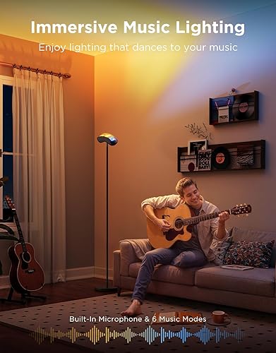 Miniatura 5 de Govee Torchiere - Lámpara de pie con materia, compatible con Alexa, RGBIC lámpara de pie blanca fría cálida con 77 modos de escena, sincronización