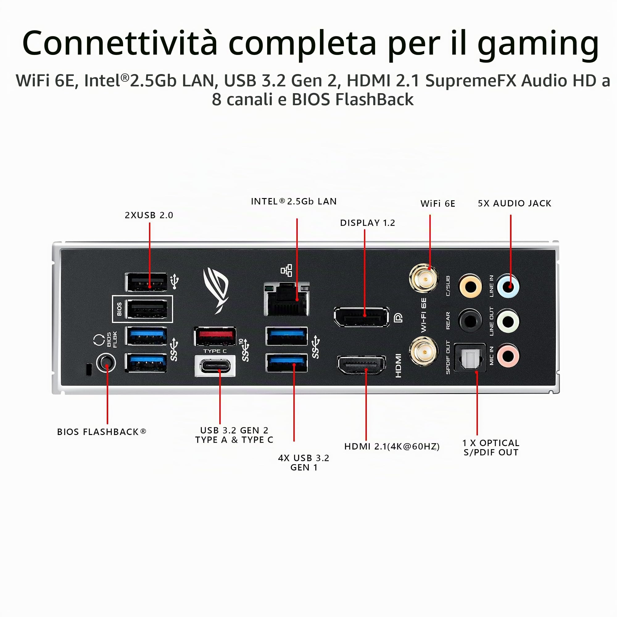 Asus ROG Strix B550-F Gaming WiFi II AMD AM4 (3a generazione Ryzen) ATX Gaming Scheda madre (PCIe 4.0, WiFi 6E, 2.5Gb LAN, BIOS Flashback, HDMI 2.1, intestazione RGB indirizzabile Gen 2 e Aura Sync)