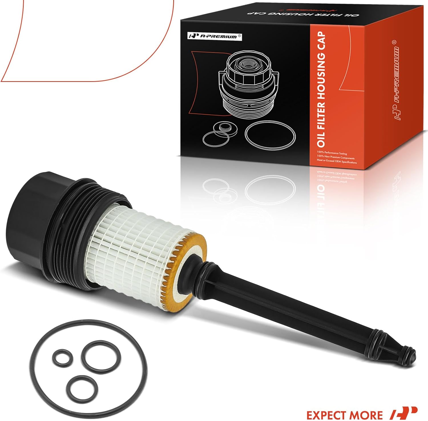 A-Premium Oil Filter Housing Cap Assembly Compatible with Mercedes-Benz C240, C280, C32 AMG, C320, E320, E430, E500, CL500, CLK500, CLS500, G500, ML430, S500, SLK32 AMG, Replace 1121800710