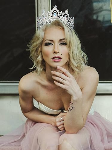 Miniatura 4 de SWEETV Queen Crown for Women,Wedding Tiara for Bride,Princess Tiara,Quinceanera Pageant Crown Diadem Multi colorido