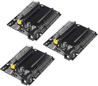 AITRIP 3PCS 30Pins ESP32 Development Board Type-C USB and Micro USB CH340C WiFi+Bluetooth Ultra-Low Power Dual Core ESP-WROOM-32 ESP-32 ESP-32S ESP32-DevKitC-32 ESP-WROOM-32 Expansion Board
